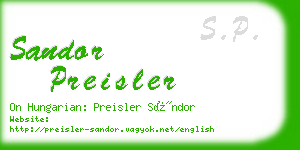 sandor preisler business card